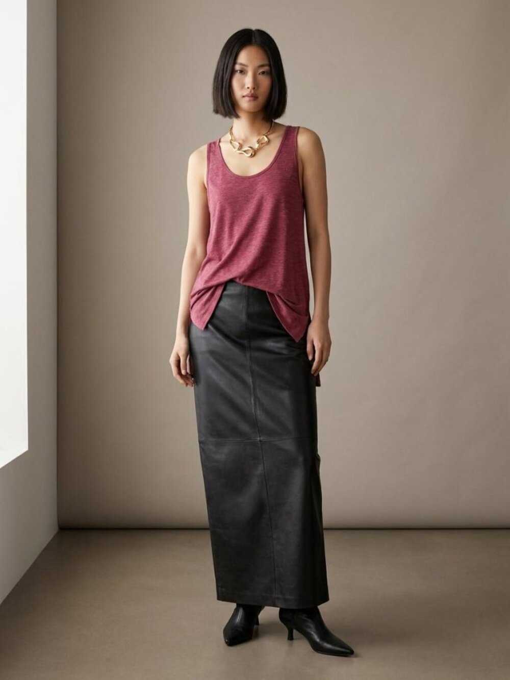 Topshop Burgundy High-Low Sleeveless Tank Top Tunic Size 4